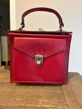 Patricia Nash Red Leather Top-Handle Satchel
